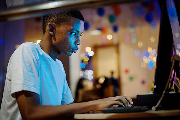 Man working on computer