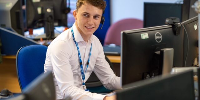 NWIS (NHS Wales Informatics Service) marketing photos Student Working on Laptop
